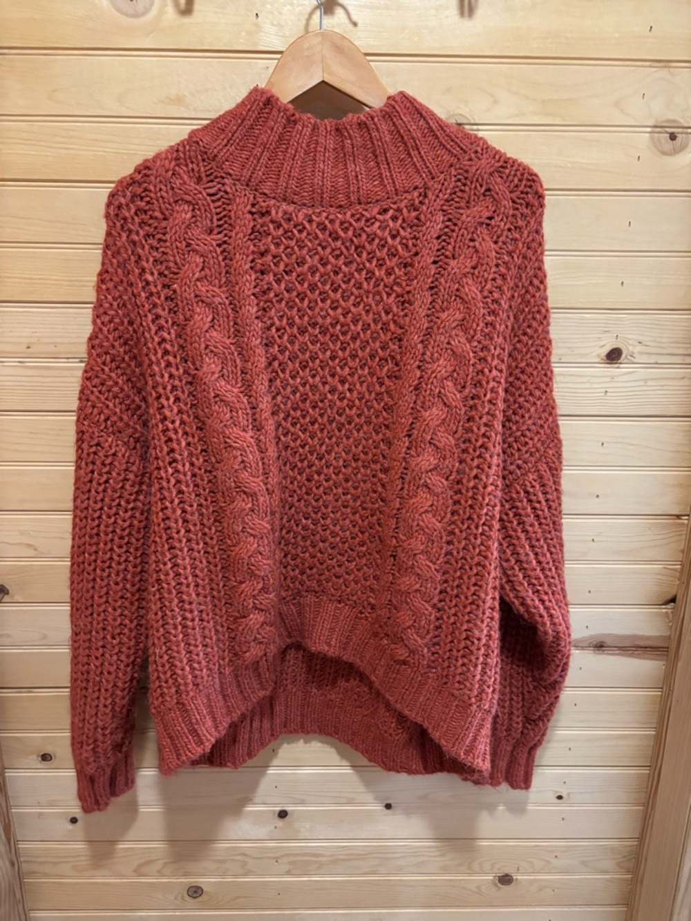 Universal Thread Chunky Cable Turtleneck Sweater - Rust Orange